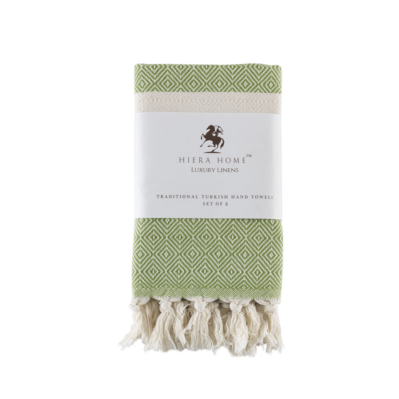 Turkish Hand Towels Set of 2 Decorative Towels for Bathroom and Kitchen - Soft, Absorbent and Quick Dry Farmhouse Towels for Hands, Hair and Face (19x39 inches)
