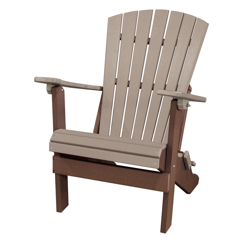 Chaise Adirondack pliante Carla, Bois patiné / brun Tudor
