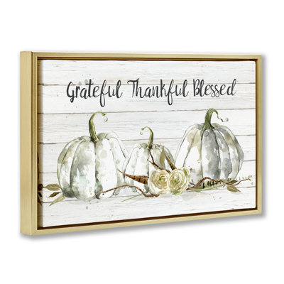 Cadre flottant Grateful Thankful Blessed Pumpkins, design par Carol Robinson