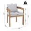 Chaise de salle à manger Outddor et aluminium d'intérieur, structure avec coussin, ensemble de 2-123985983
