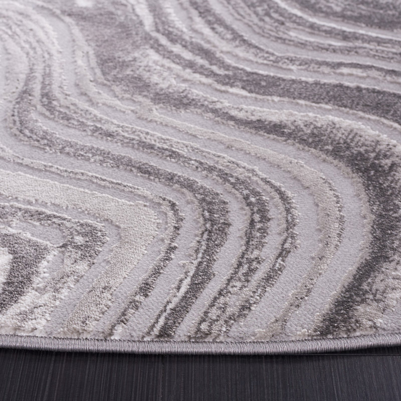Meadow 500 Performance Abstract Rug, Round 6'7"