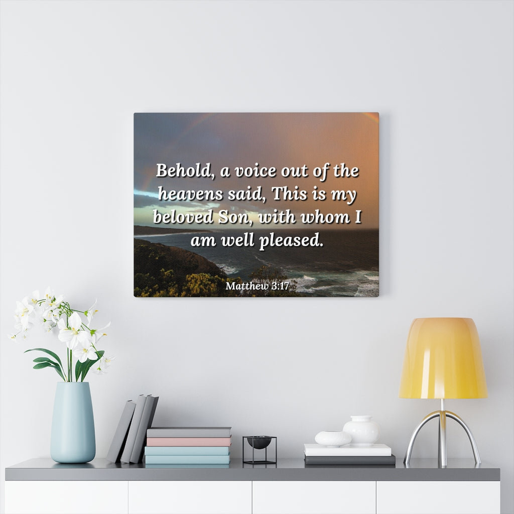 Blue Elephant Beloved Son Matthew 3:17 - Wrapped Canvas Typography ...
