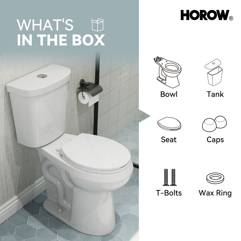 Toilette ronde au sol deux pièces de 21 po de hauteur et siège confortable (siège inclus)
