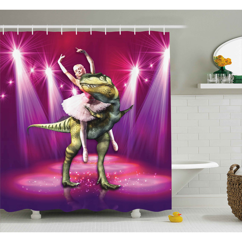 Rideau de douche simple ballerine danse animal, l 69 po x L 75 po