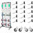 Grid Wall Panels Display Stand - Display Rack with 15 Hooks for Vendor Events Art Display Panels Heavy Duty Floor Standing Movable Detachable Retail Display Stand Wire Grid Tower for Easy Transport