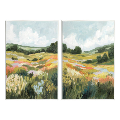 Vast Meadow Painting 2 Piece Wall Plaque Art Set by Victoria Barnes