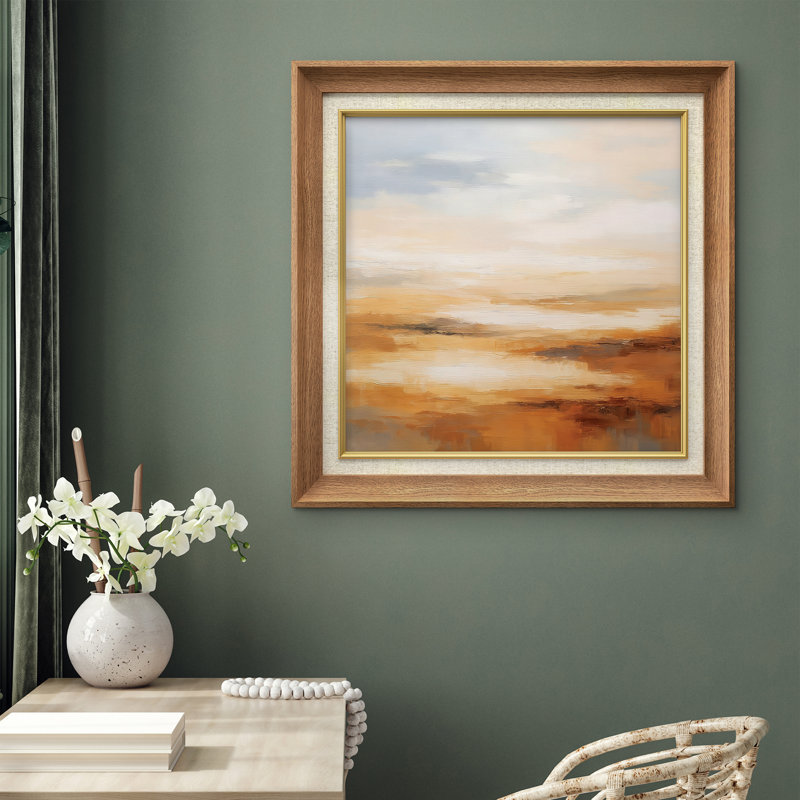 Art mural encadré de qualité supérieure - impression de paysage rétro pour décor de chambre à coucher - 26 po x 36 po