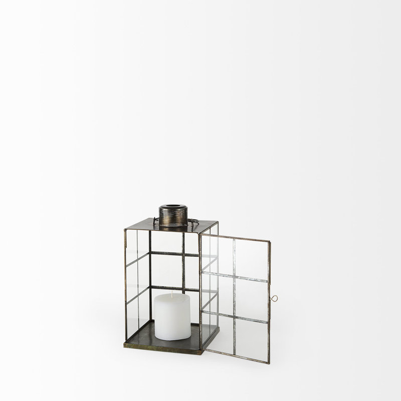 Lantern, 14.6" H x 8.3" W x 8.3" D
