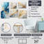 «Blue and White Glacier Charm II - Abstract Collages», ensemble d'art mural sur toile-770724956