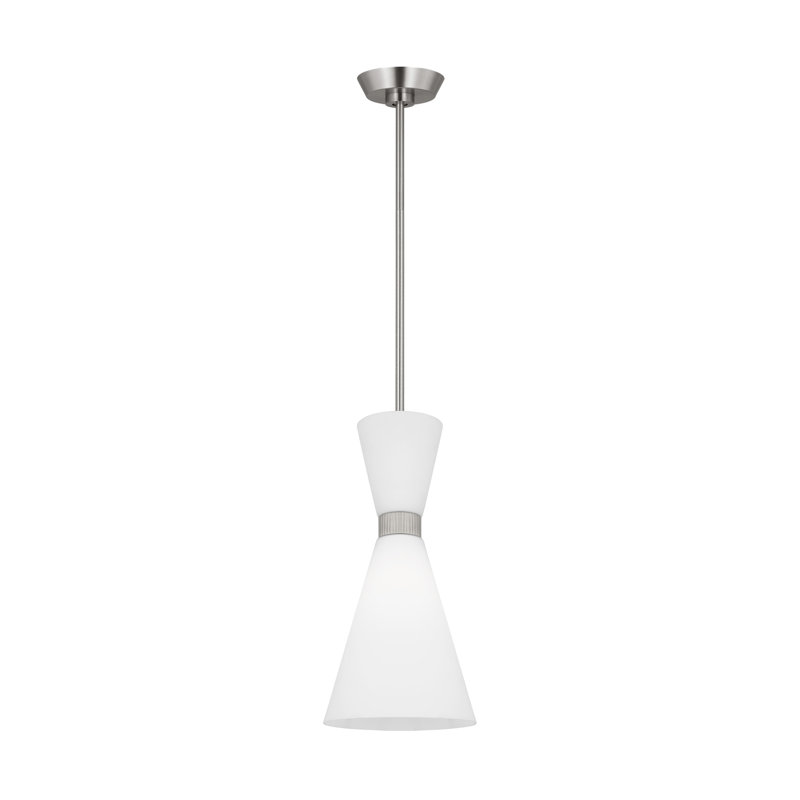 Petit luminaire suspendu 1 lumière Belcarra, Acier brossé