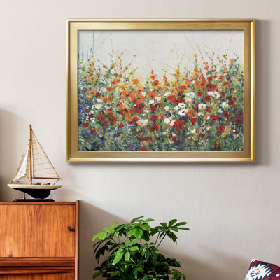 Garden In Bloom I - Vintage Botanical Print, Matted and Framed Under Acrylic Glass, Living Room and Dining Room Wall Art