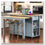 Îlot de cuisine 47 po avec table de salle à manger extensible et prise de courant
