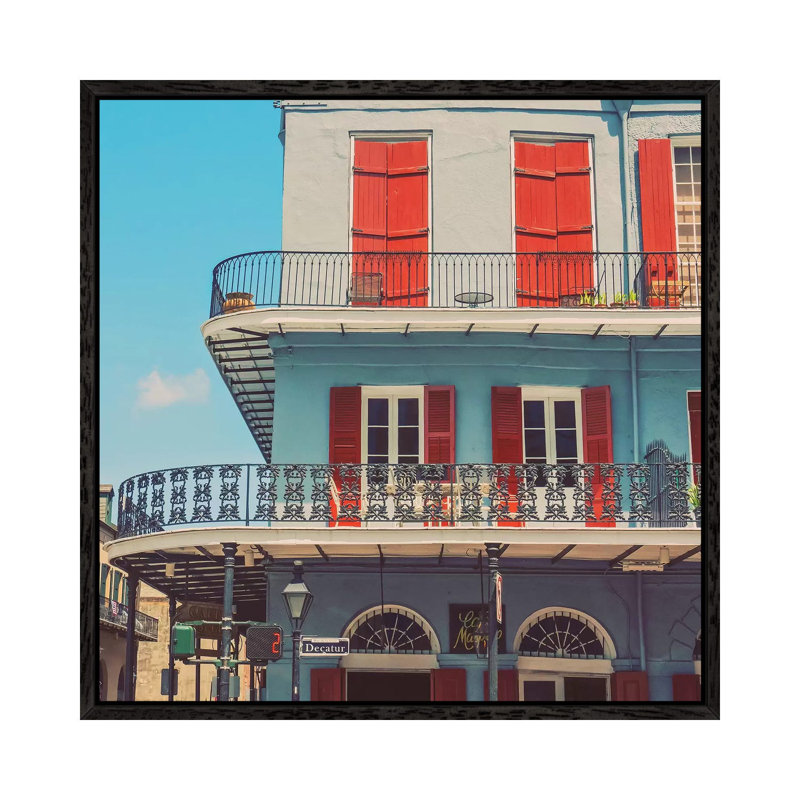 Two 1 Piece Wall Art on Canvas, 45.72cm H x 45.72cm W x 3.81cm D, Black Framed