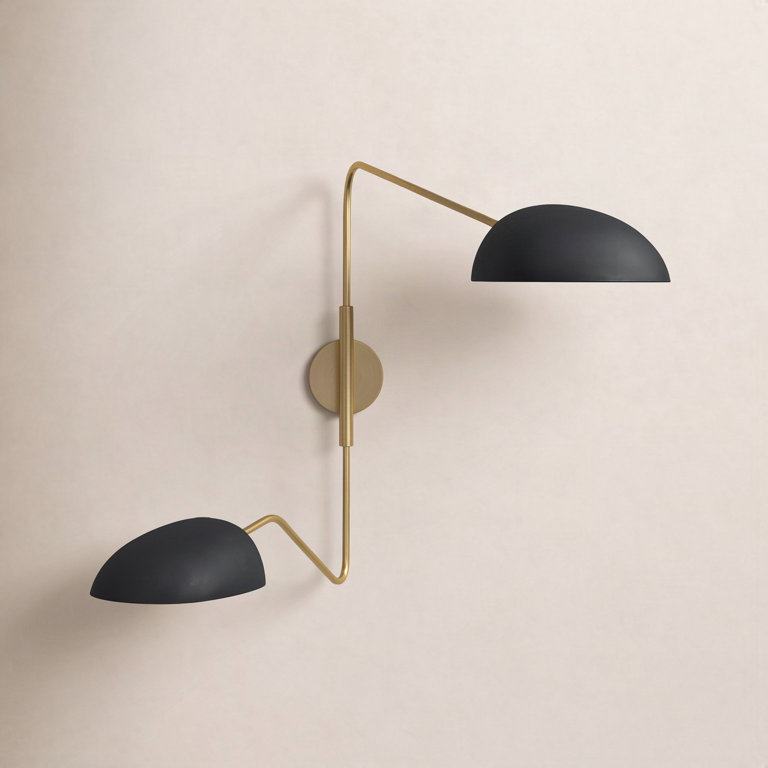 Adarna 2 Light Dimmable Swing Arm Sconce, Midnight Black