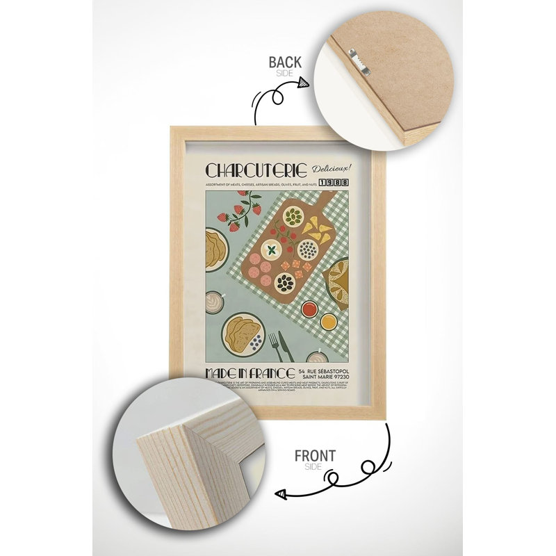 Élégante peinture encadrée décorative, 12,9 po x 18,9 po | Cadre 100% bois massif (épaisseur: 0,8 pouce) | Papier photo 300 g / m² de haute qualité, impression numérique | Parfait pour le salon, la décoration de bureau et les amateurs d'art