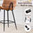 26.97" Counter Stool With Faux Leather And Curved Walnut Wood Backrest Design-595812644