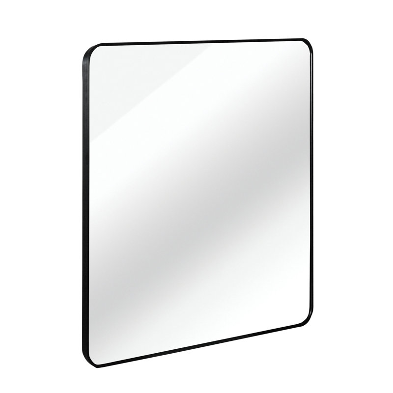 Miroir de salle de bain 30 po x 30 po (Comprend un miroir seulement), Horizontale, Noir, 30 po x 30 po