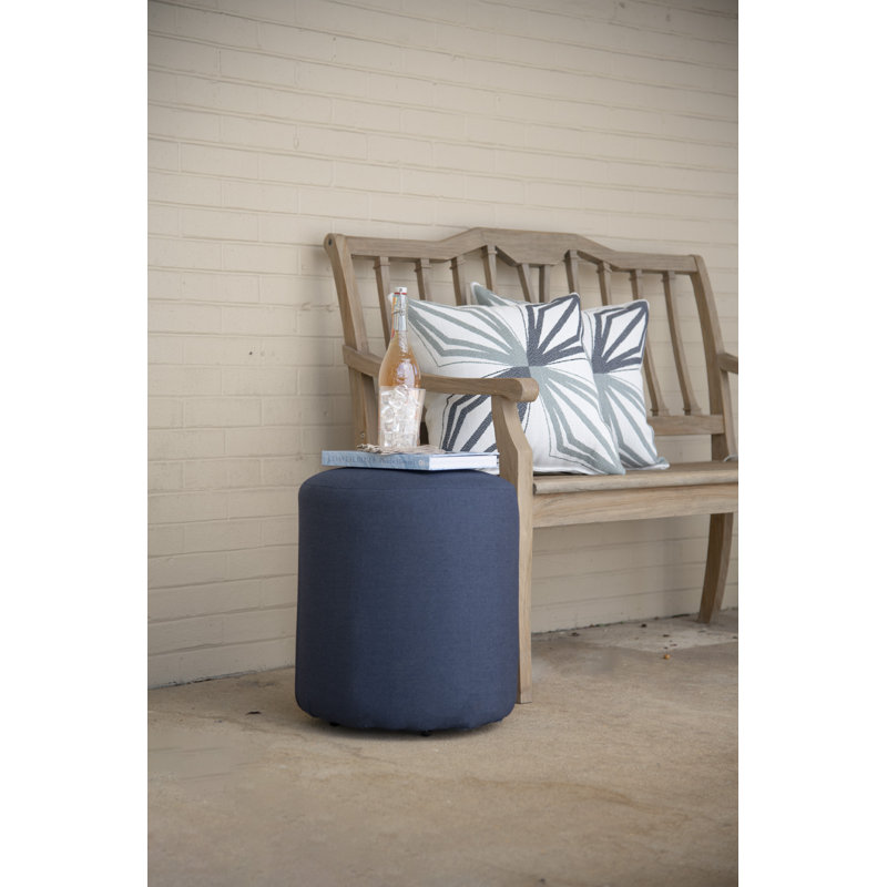 Reilly Outdoor Pouf, Spectrum Indigo Sunbrella® Plainweave