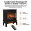 Poêle-foyer électrique infrarouge à quartz autoportant de 45,7 cm (18 pouces) avec vue sur les flammes sur 3 côtés