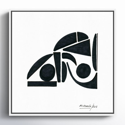 Black and White Modern Print by M. Roman