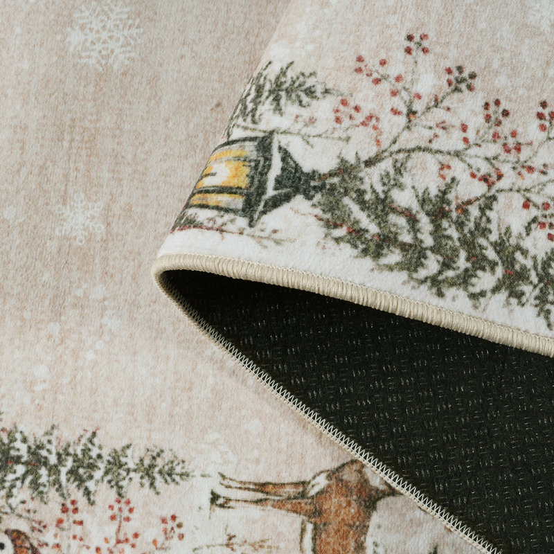 Tapis de Noël Snowy Village, Beige, Runner 2' x 10'
