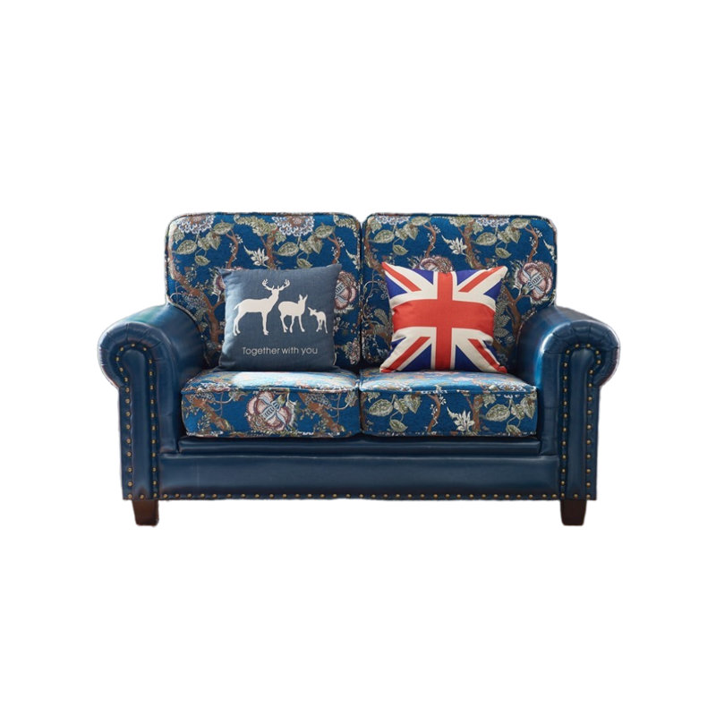Modern Simple Blue Sofa Upholstered 62.9'' Sofa