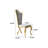 Gorgeous Streamlined High Back Dining Chair With Luxurious Grey Fabric And Durable Stainless Steel Frame, Set Of 2
