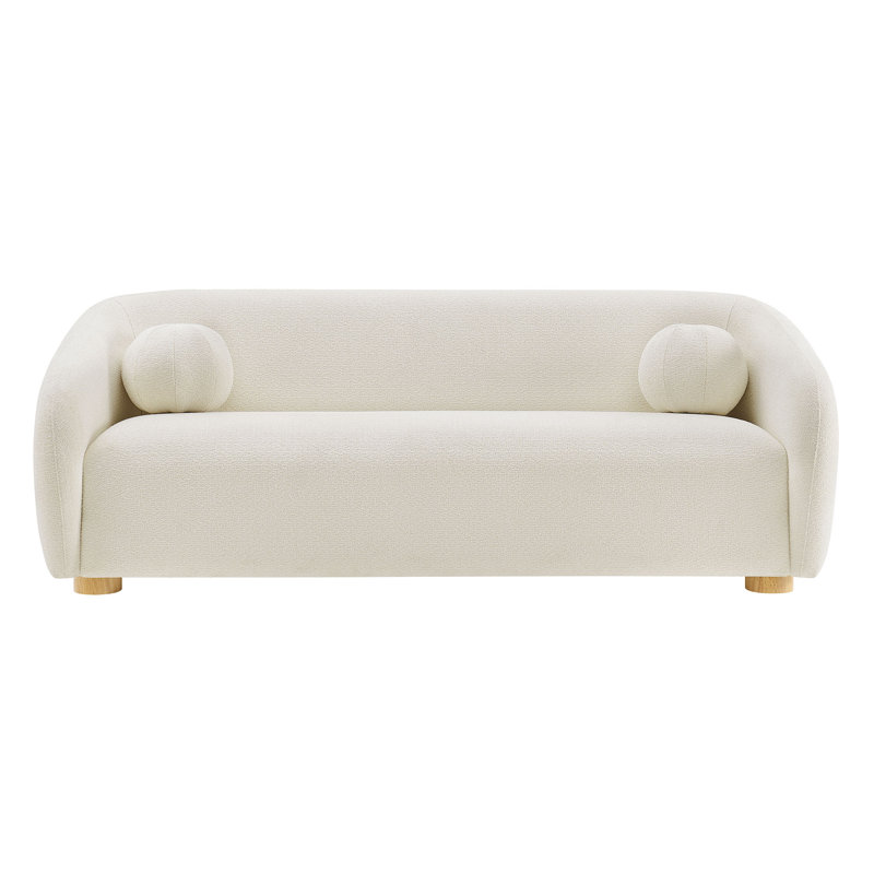 Canapé en chenille de 85 po Kashvi, Tissu crème