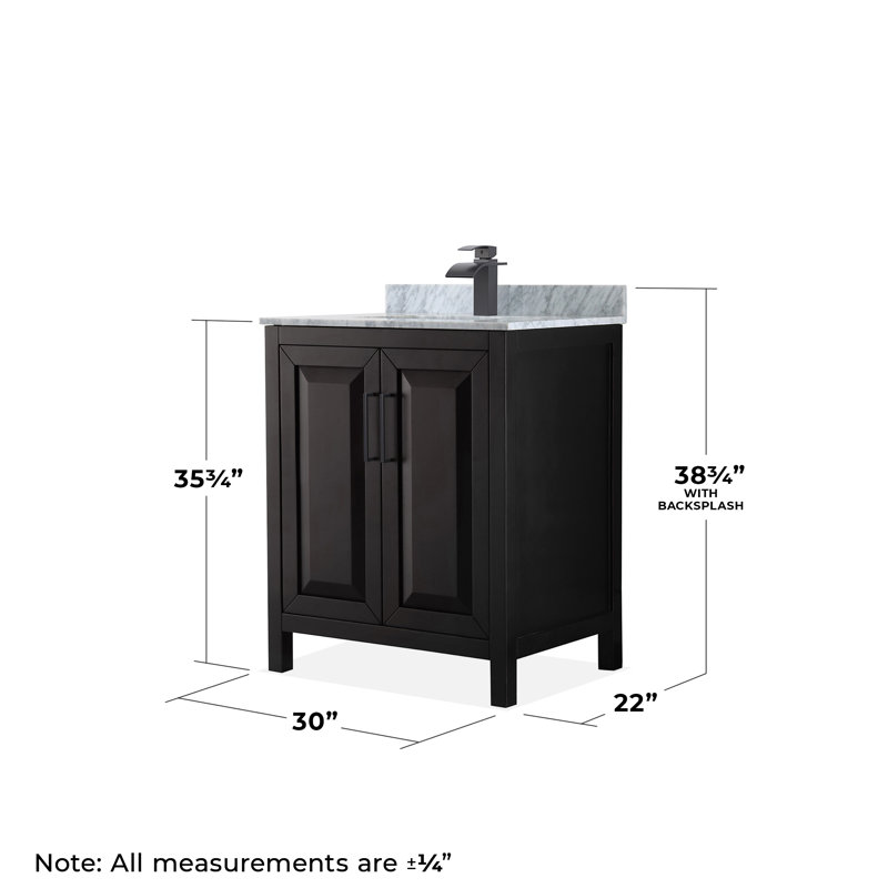 Daria 30'' W Single Vanity, Dark Espresso, Matte Black