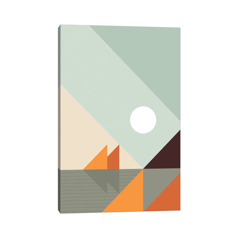 Geometric Landscape XXIV - Print on Canvas, Wrapped Canvas, 20.32 cm H x 30.48 cm W