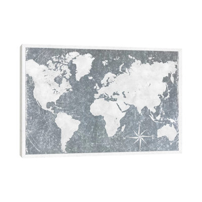 Galvanized Map - Print on Canvas