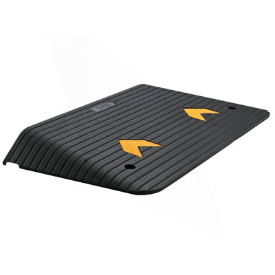 Upgraded Rubber Threshold Ramp, 3.5" Rise Door Ramp With 1 Channel, Natural Rubber Car Ramp With Non-Slip Textured Surface, 33069 Lbs Load Capacity Curb Ramp For Wheelchair And Scooter