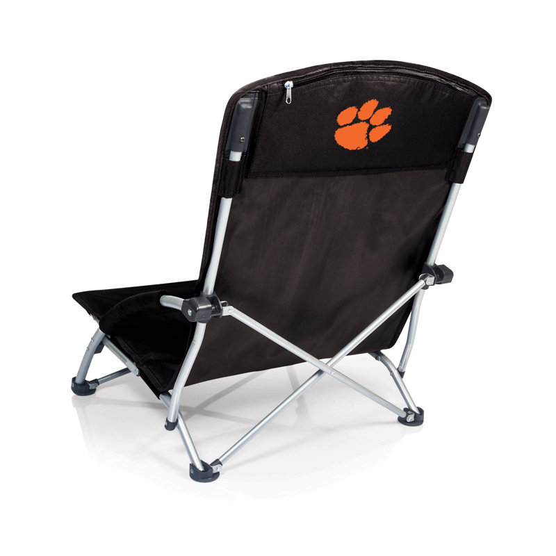 NCAA Folding Beach Chair, Black, Clemson