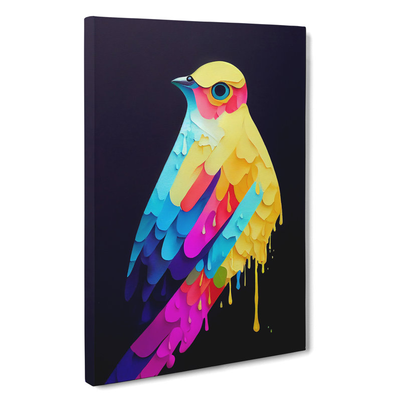 Painted Bird No.2 Abstract - Wrapped Canvas Print, 50cm H x 35cm W x 3cm D