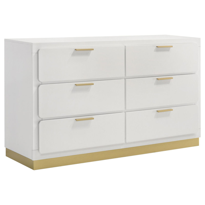 Commode 6 tiroirs Sophia, Blanc