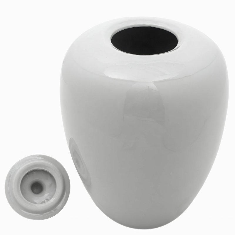 11" Antique White Porcelain Vase Jar