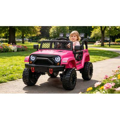 Enfants 24 places 4 roues motrices 2 places avec jeep avec télécommande, suspension et musique Bluetooth