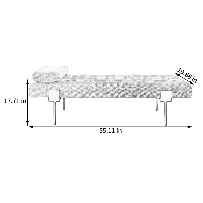 Banc de rangement Birsen, H 19,68 po x l 55,11 po x P 19,68 po