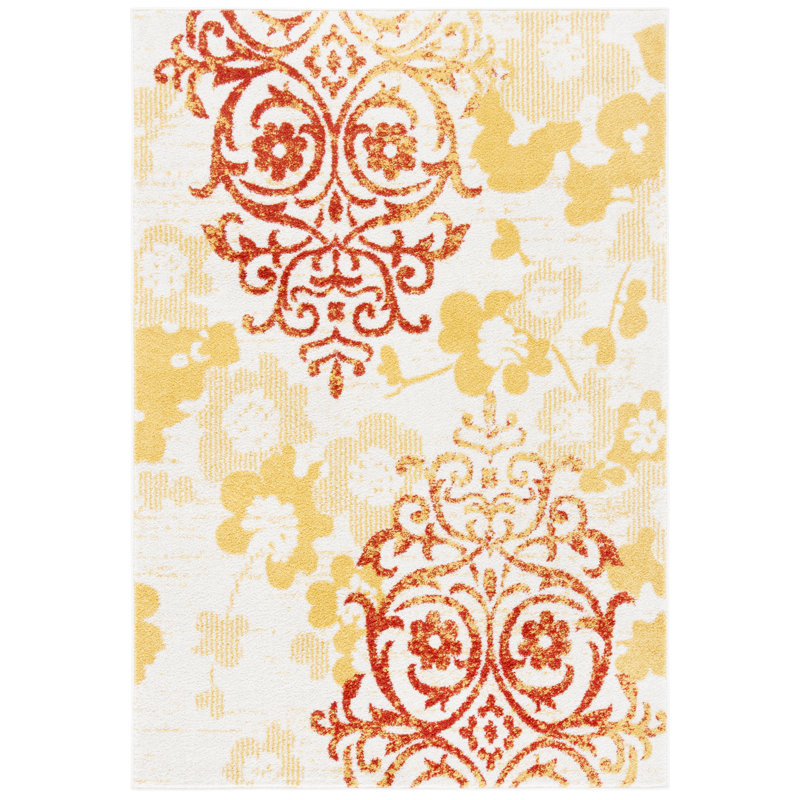 Tapis à motif floral Akshayen, Rectangle 3 pi x 5 pi