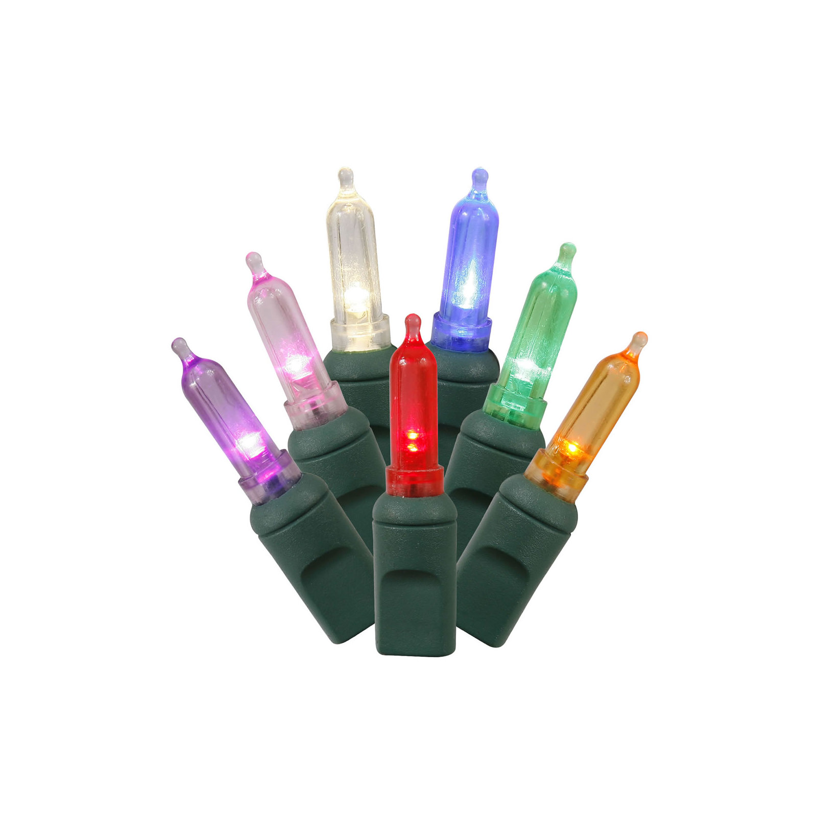 Italian LED Single Mold Christmas Light Set, Multi