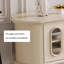 Meuble télé en bois massif blanc crème-105897407