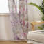 Rideaux semi-transparents à motif floral de 84 po de long à motif floral en mauve avec passe-tringle 2 panneaux