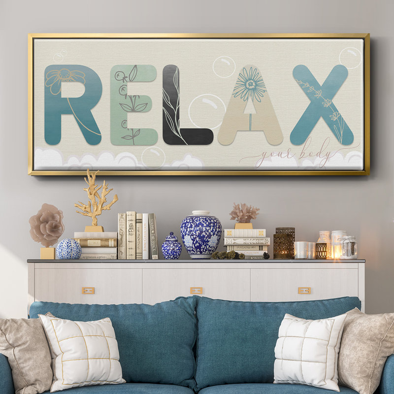 Relax Your Body - toile encadrée, H 12 po x l 30 po