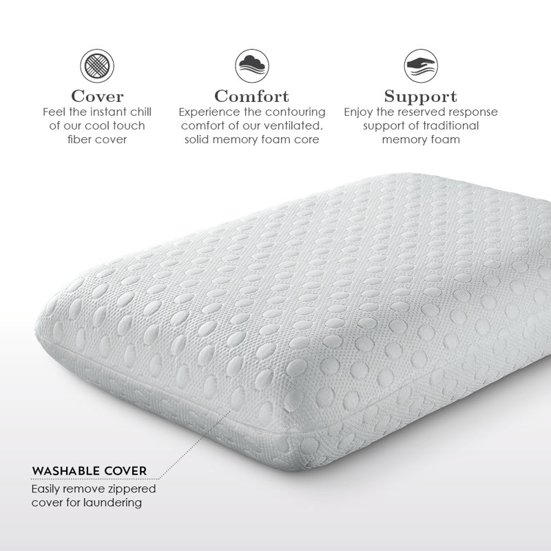 Memory Foam Medium Cooling Pillow, Queen