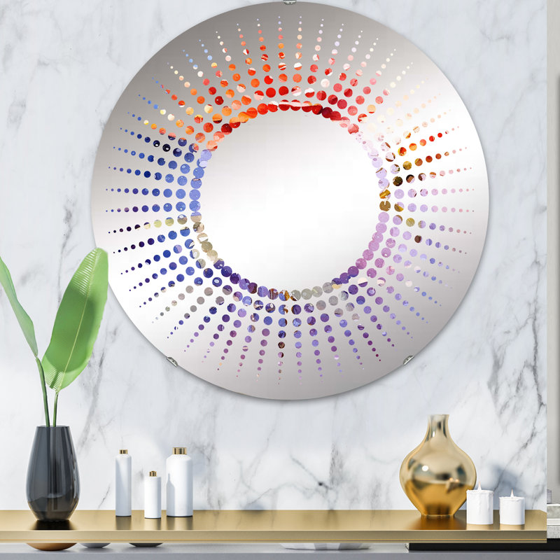 Dankmar Circle Mirror, 31.4" x 31.4", Fantasy Elegant Rose