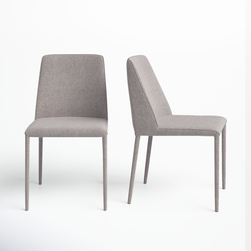 Gray Upholstered Metal Frame Side Chair Set of 2