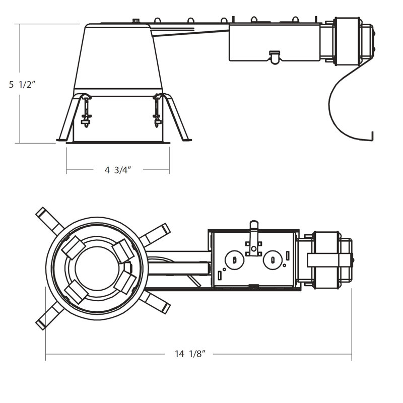 Air-Tight 4'' Remodel Recessed Lighting Housing