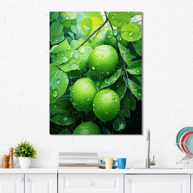 Fruits, lime jardin sérénité II - fruits, art mural, H 44 po x l 34 po x P 1,5 po