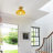 1-Light Brass Flush Mount Ceiling Light, Dimmable, E26 Base, Glass Shade, ETL Certified