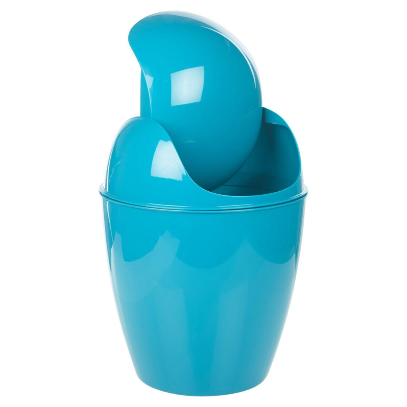 Octayvia Plastic Swing Top Kitchen Trash Can - 1.32L, 1.32L, Teal